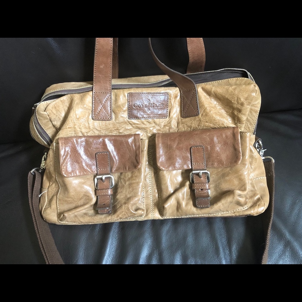 Cole Haan distressed leather valise